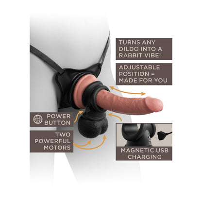 PipeDream King Cock vibrating love ring with weighted balls for enhanced pleasure.