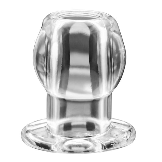 Perfect Fit extra-large tunnel anal plug, flesh-toned silicone with a smooth finish for stretching.