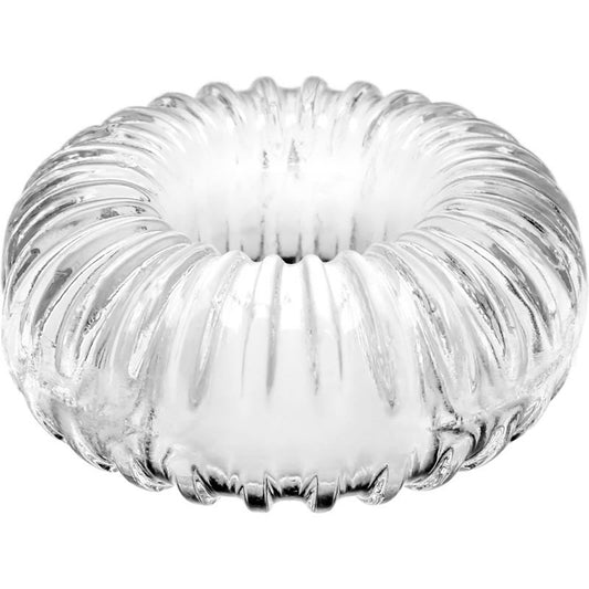 clear ribbed ring for lovers from perfect fit, close up to show detail