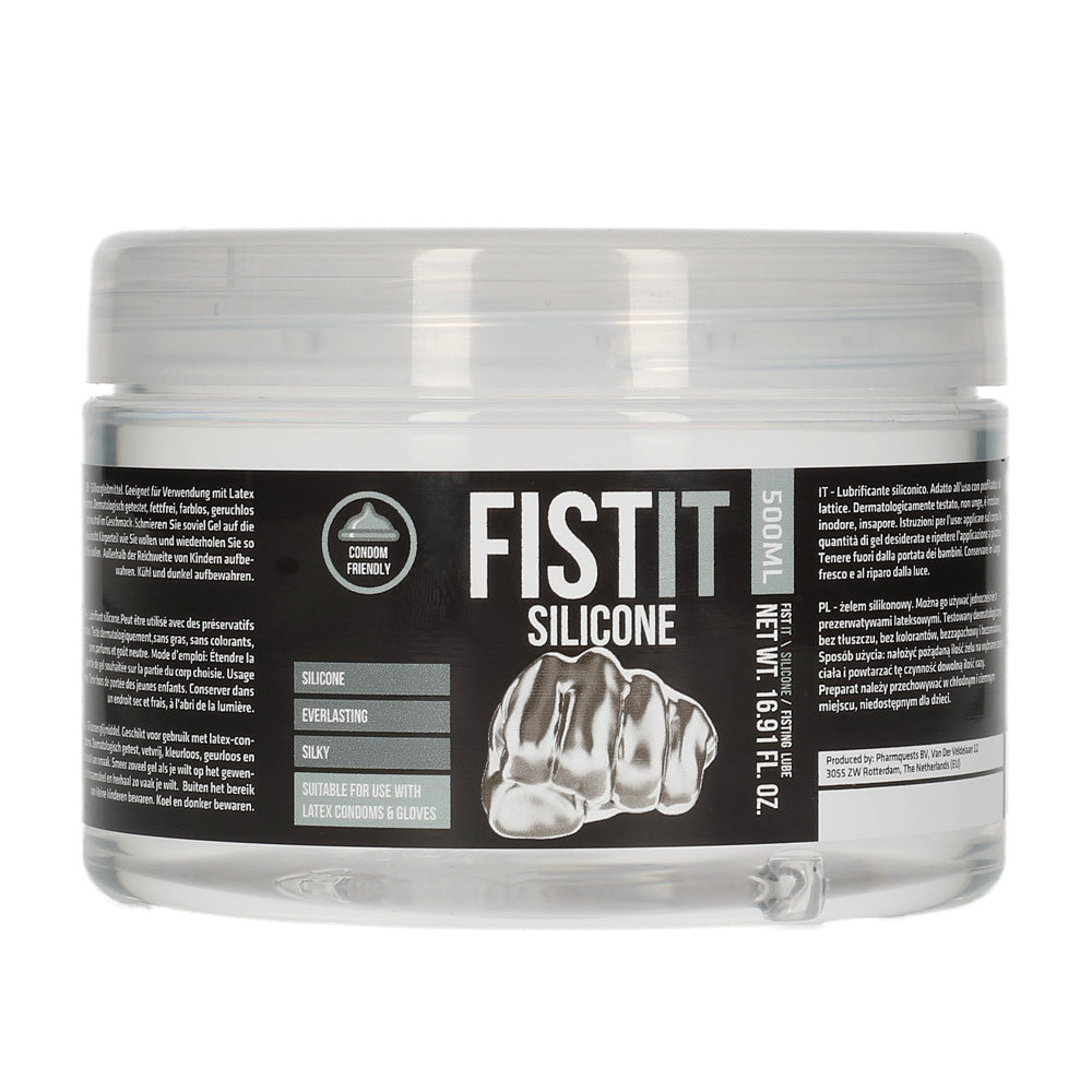 PharmaQuests Fist It silicone lubricant, clear gel in a 500ml bottle, for personal use