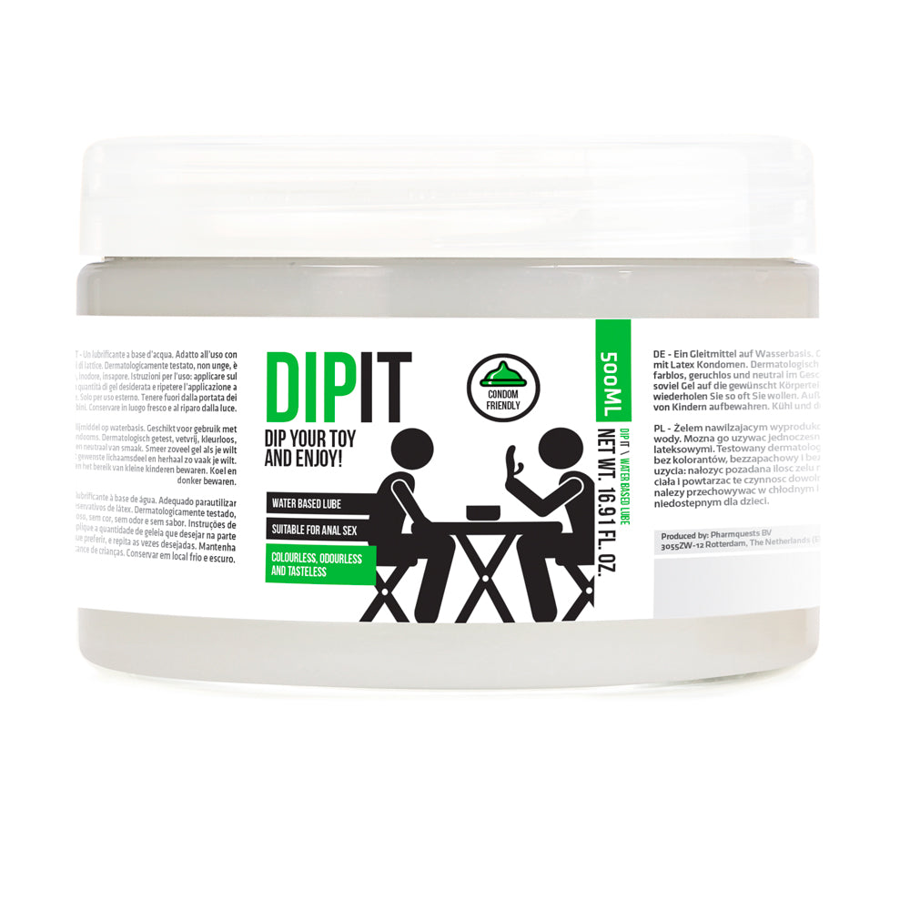 shots toys dip it lubricant, a clear and smooth personal lubricant in a bottle.