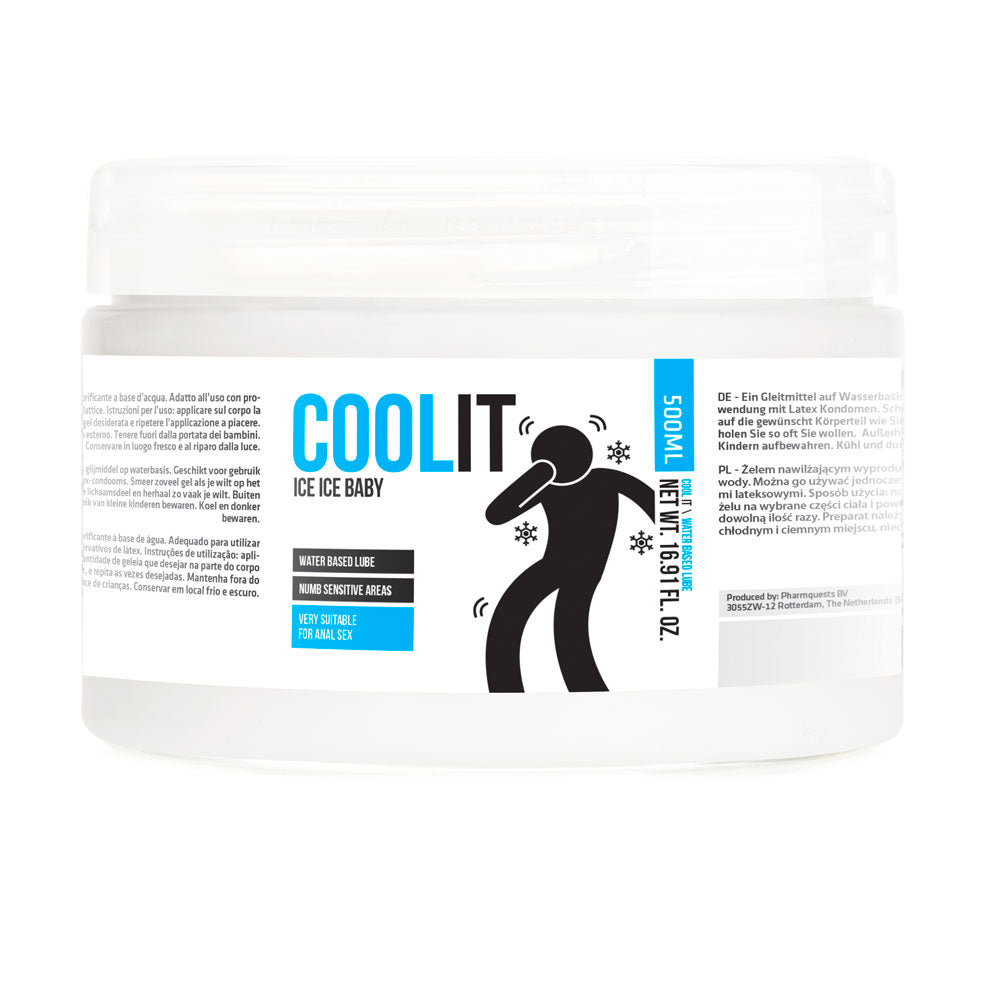 Shots Toys cool it ice ice baby lubricant 500ml bottle, clear gel lubricant.