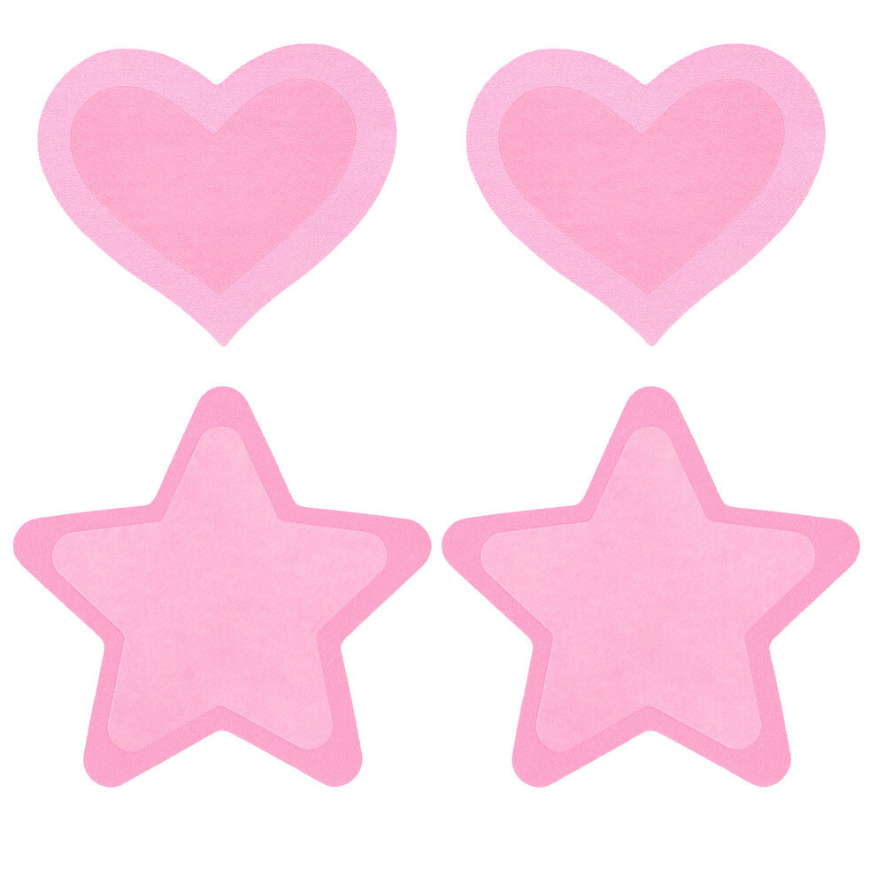 Hot pink, glow-in-the-dark nipple covers, reusable adhesive pasties for a night out.