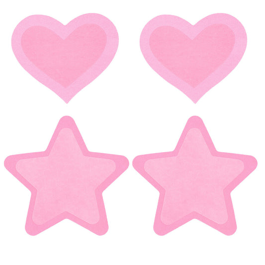 Hot pink, glow-in-the-dark nipple covers, reusable adhesive pasties for a night out.