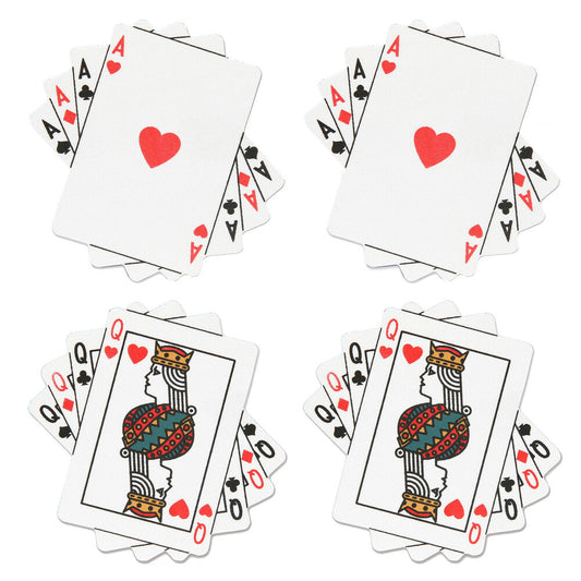 Peekaboo Pasties Queens and Aces nipple covers, red and white with playing card suits