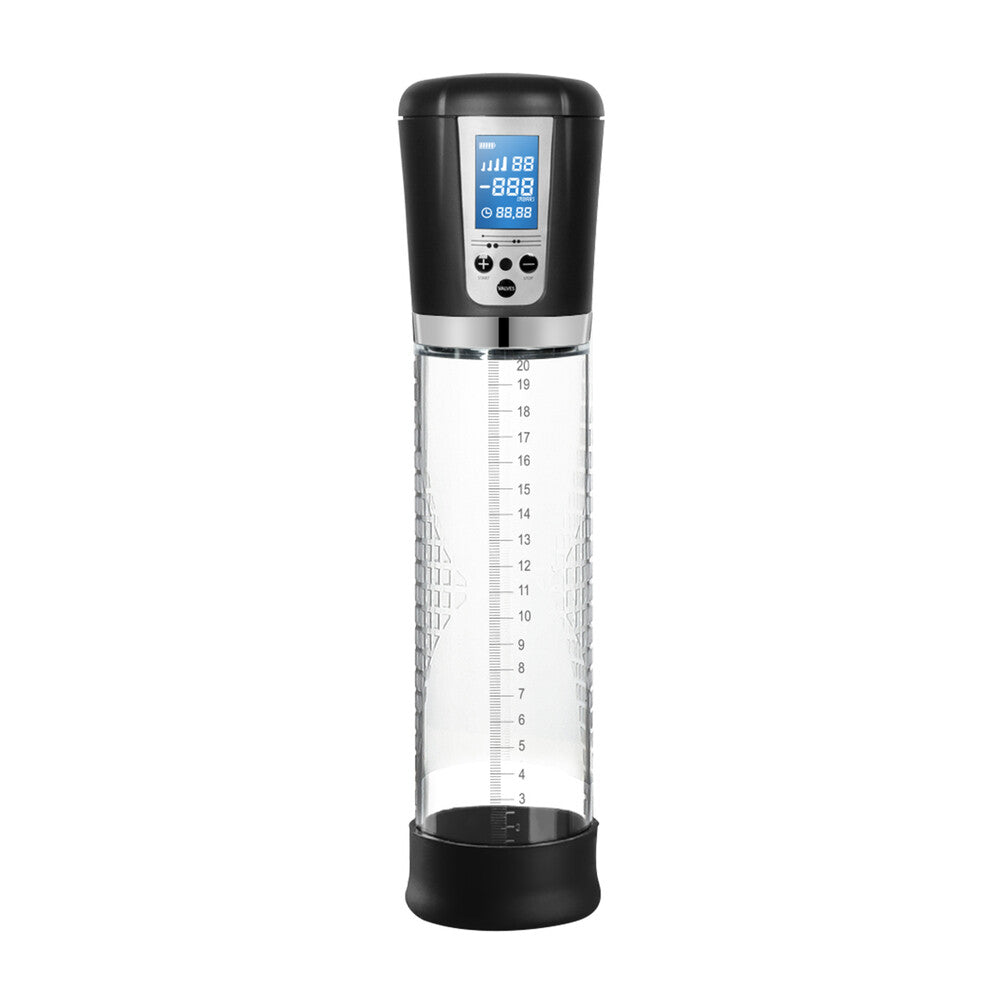 shots toys rechargeable penis pump with lcd screen, for penis enhancement and development