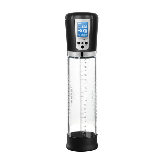 shots toys rechargeable penis pump with lcd screen, for penis enhancement and development