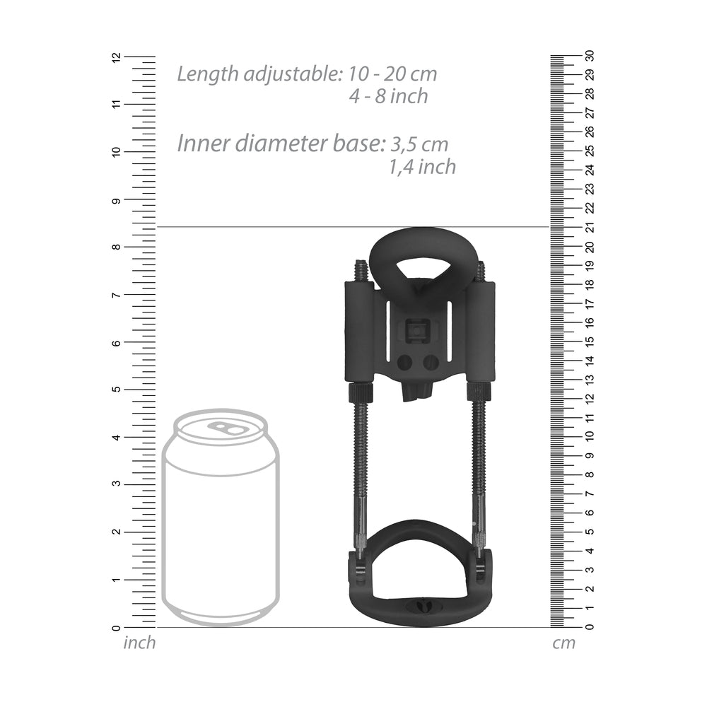black penis extender from shots toys, a device for penis enlargement with pump