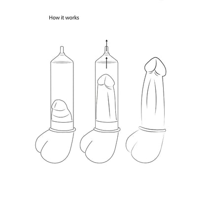 shots toys pumped automatic cyber pump, a clear and silver penis enlargement device.