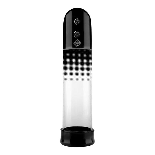 shots toys automatic penis pump, black with clear cylinder for seeing results