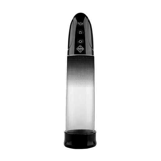 Shots Toys automatic rechargeable penis pump in black, for enhanced pleasure and satisfaction.