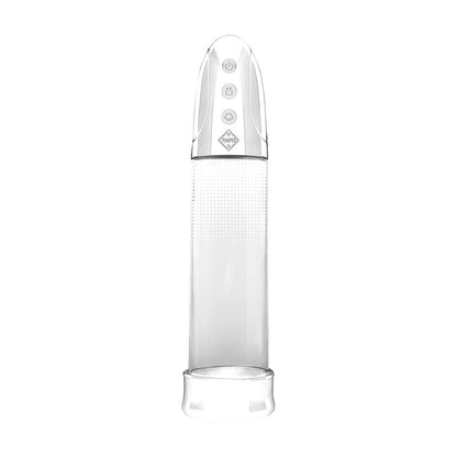 shots toys pumped automatic rechargeable penis enlargement pump with clear cylinder.