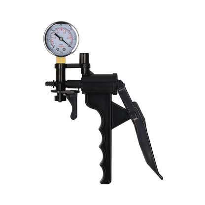 Shots Toys beginner penis pump featuring a pressure gauge for controlled enlargement in use.