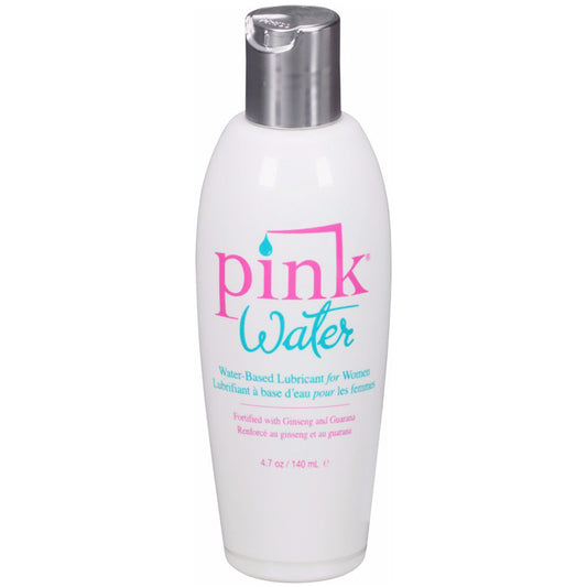 Pink water lubricant for women, 4.7 ounce bottle, perfect for enhanced pleasure.
