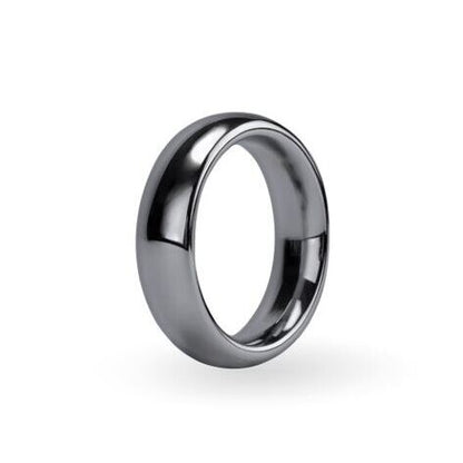 Close-up of a bright red aluminium cock ring from prowler, 45mm diameter.