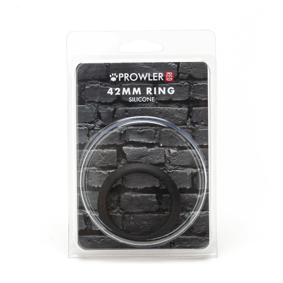Prowler red silicone ring, 42mm width, a stylish and comfortable love ring option.
