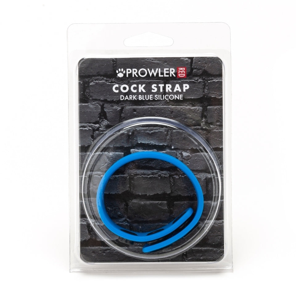 Prowler red silicone adjustable love ring with a blue strap, designed for support and pleasure.