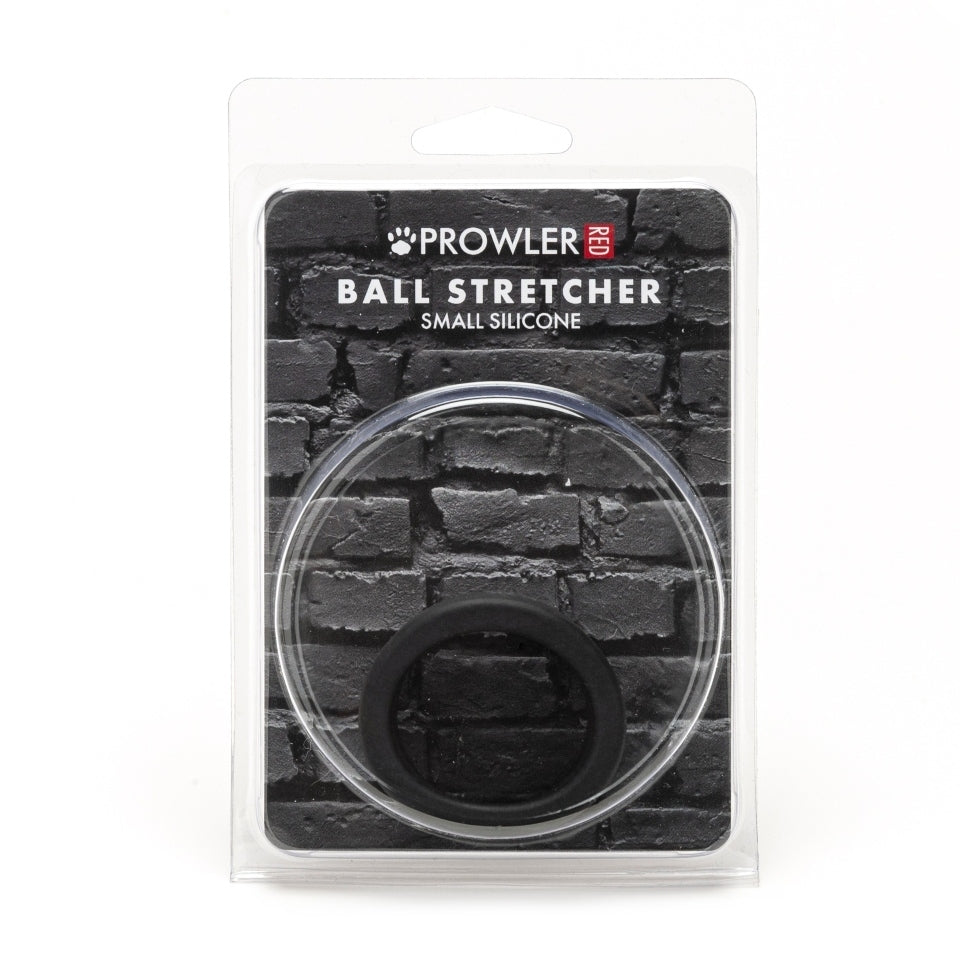 Small, red silicone ball stretcher from Prowler, a love ring for a bit of fun.
