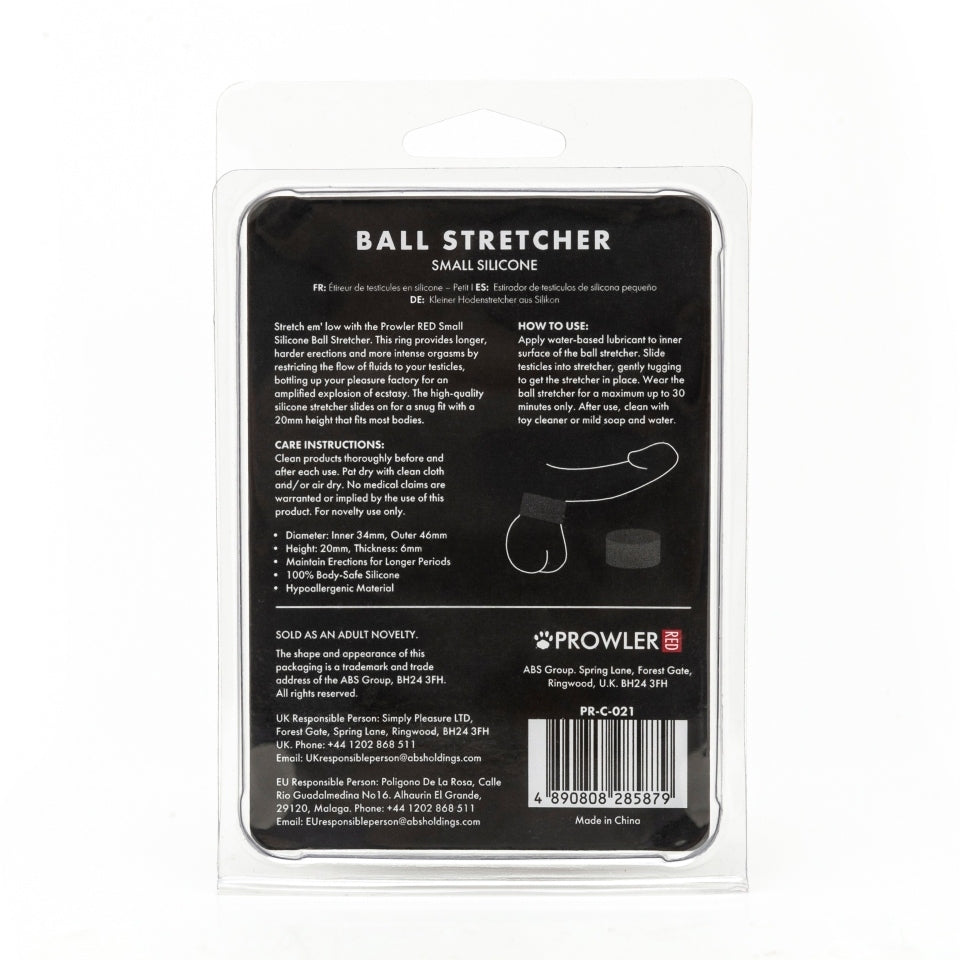 Small red silicone love ring or ball stretcher from prowler, close-up detail