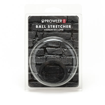 Prowler red silicone ball stretcher, a love ring for a medium fit.