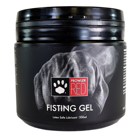 Prowler red fisting gel in a 500ml bottle, a clear anal lubricant.