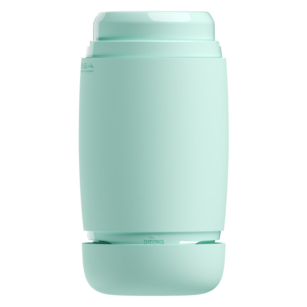 Tenga puffy masturbator in a refreshing mint green colour, soft and tactile for pleasure.