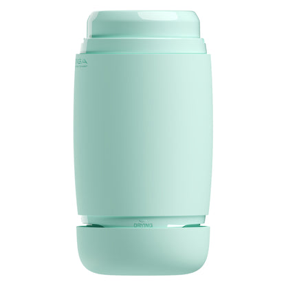 Tenga puffy masturbator in a refreshing mint green colour, soft and tactile for pleasure.