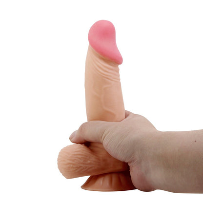 Pretty Love Duvall dildo, realistic penis shape in a skin-like texture, seven and a half inches.