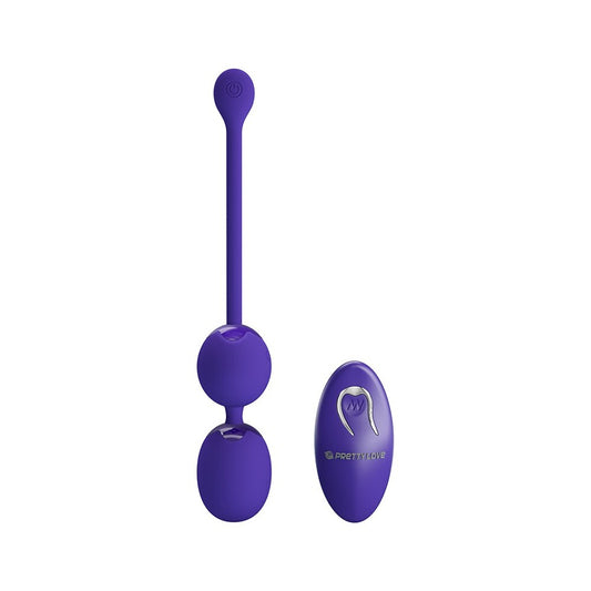 Pretty Love remote control kegel balls for pelvic floor exercise, purple silicone.