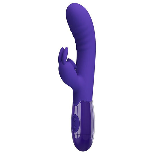 pretty love cerberus youth rabbit vibrator in pale pink silicone with textured details