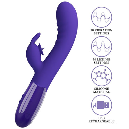 Pretty Love Cerberus youth rabbit vibrator in smooth, colourful silicone, for playful pleasure.