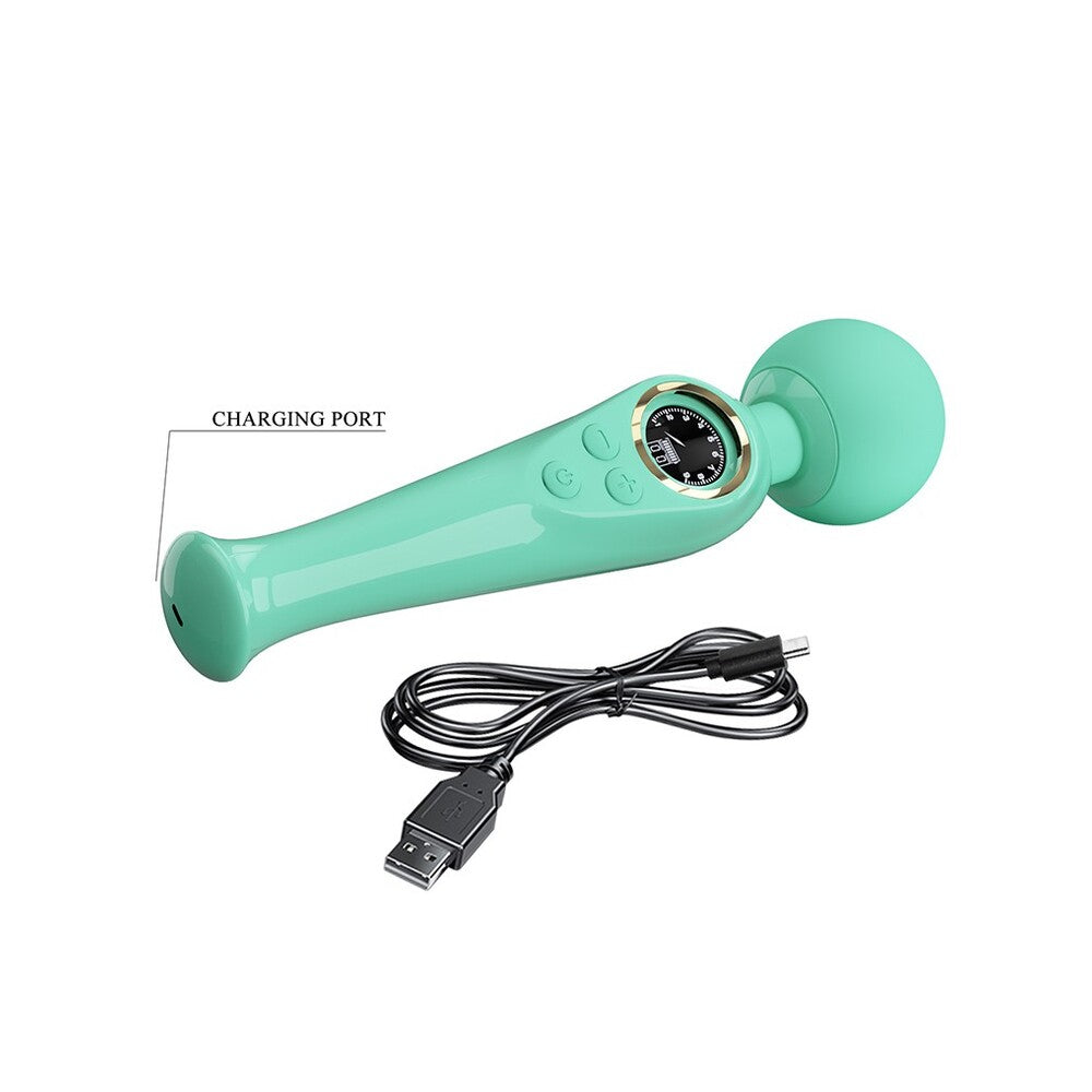 Pretty Love Skyler wand massager with a sleek design and LED display screen.