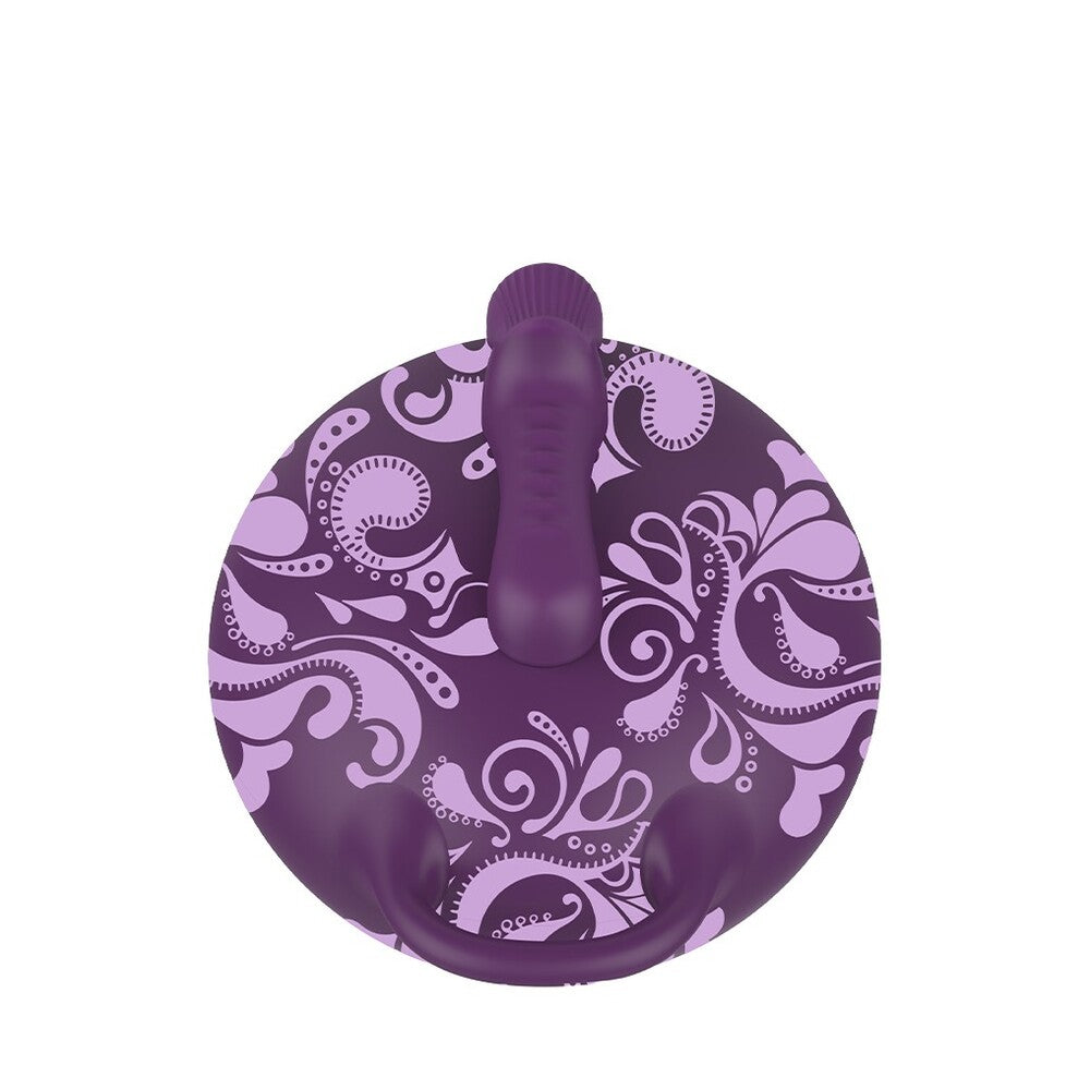 A purple 'sit on' style vibrator for comfortable and discreet personal pleasure.