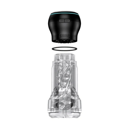 The Kiiroo Feel Pocket Powerblow masturbator, a textured grey pleasure toy for men.