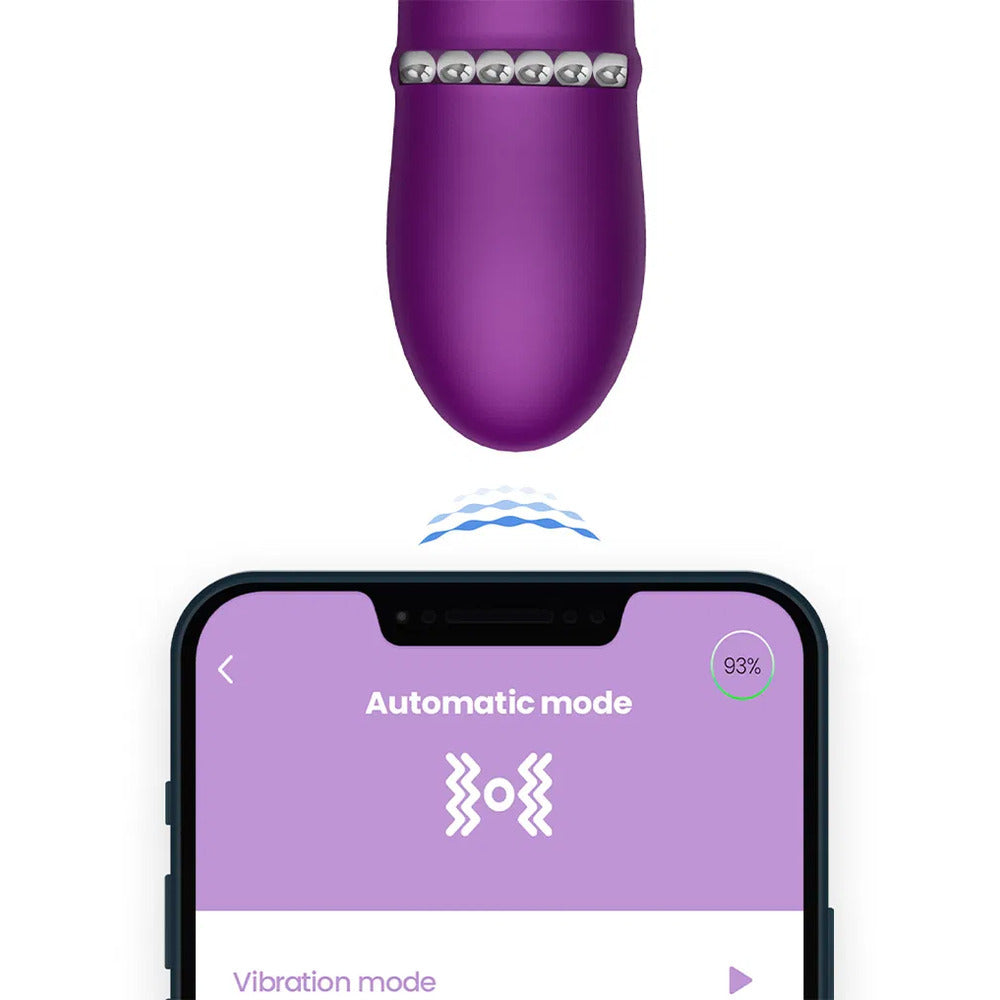 Pink sendel rabbit vibrator with app connectivity, a fun adult toy from various toy brands.