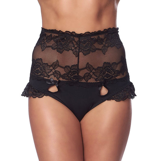 rimba perfect fit black high waist panty for women, looks supportive and comfortable.