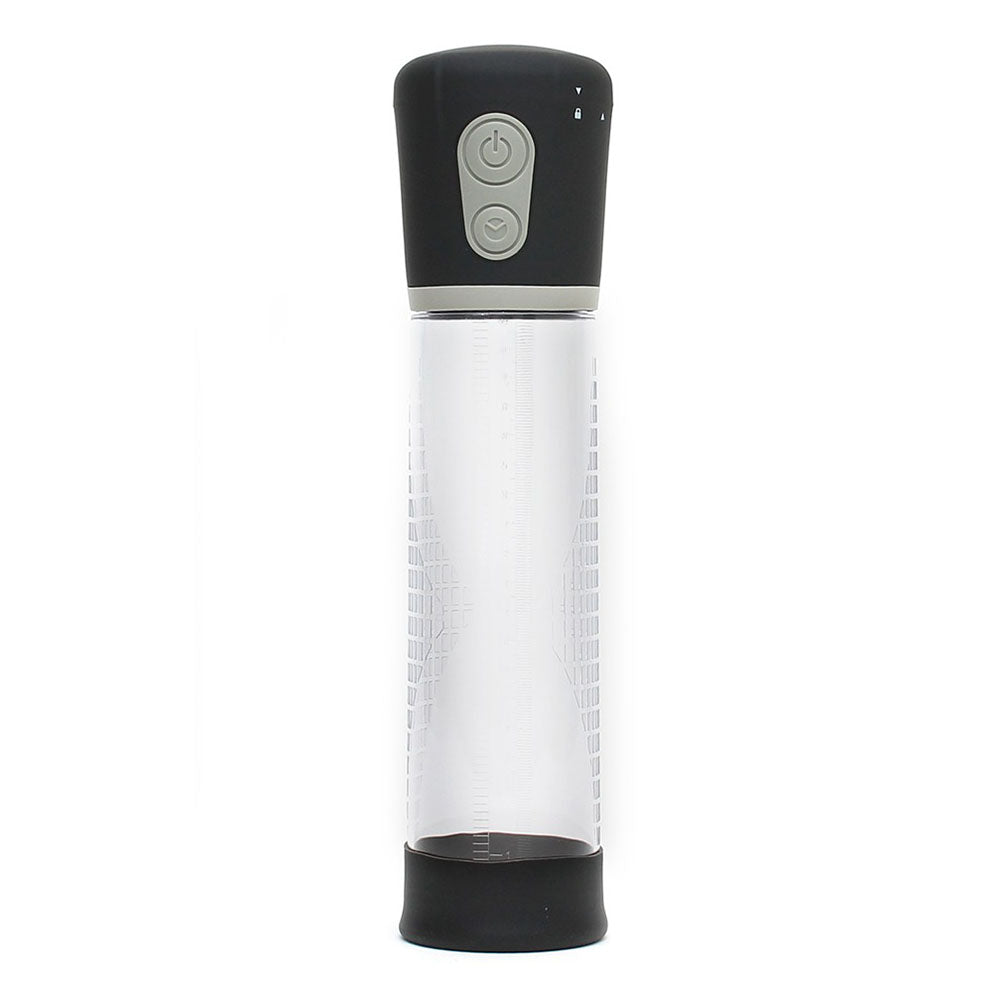 rimba ppump pp03 electronic penis enlargement system, showing device with clear cylinder and controls