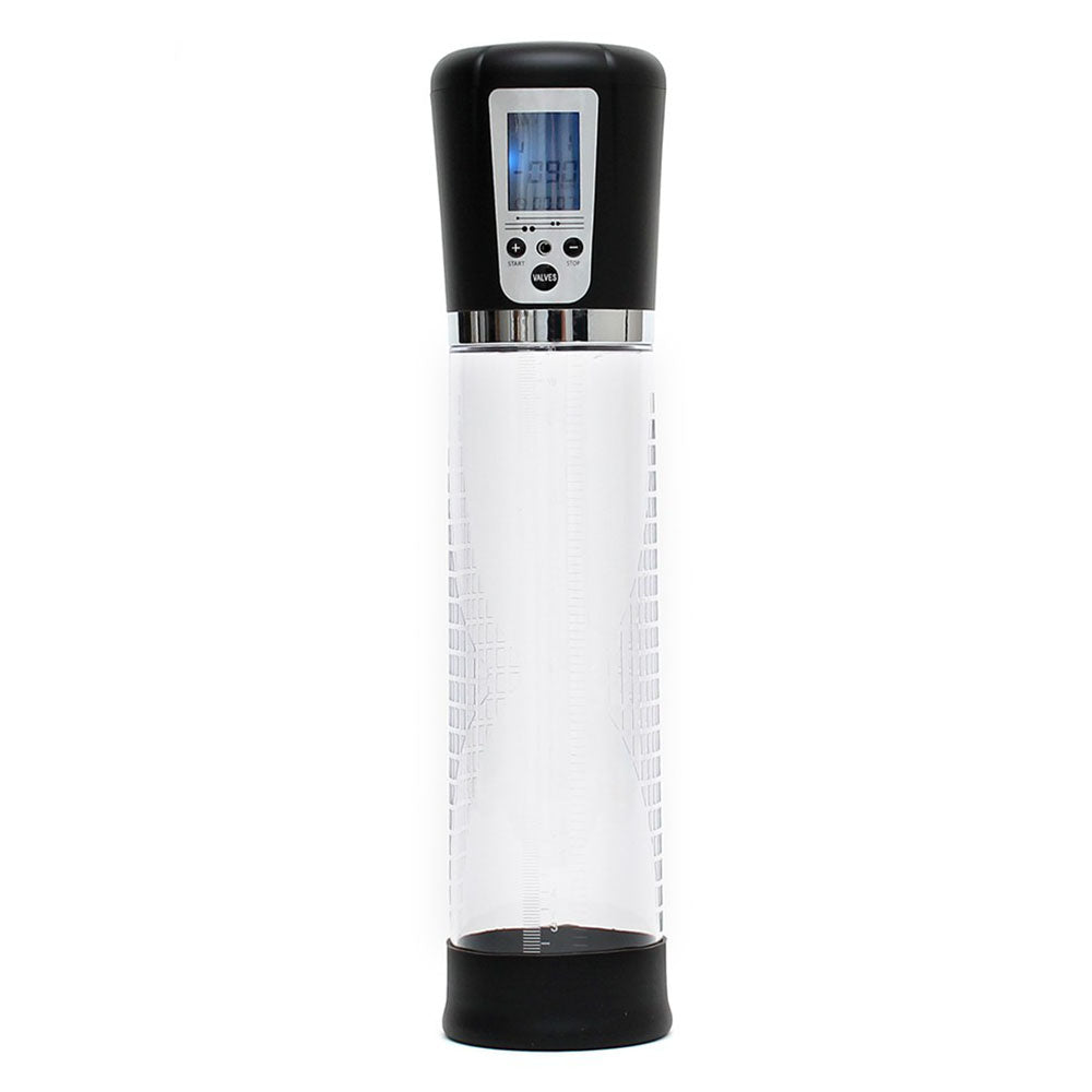 rimba ppump pp04 electronic penis enlargement device, clear cylinder with digital display, for development