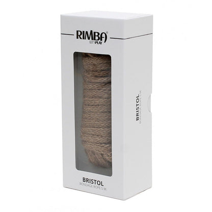 rimba bristol bondage rope, five metres long, for restraint play, brown woven cord