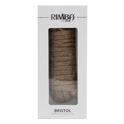 Five metres of bristol bondage rope for restraints, tightly wound natural fibre.