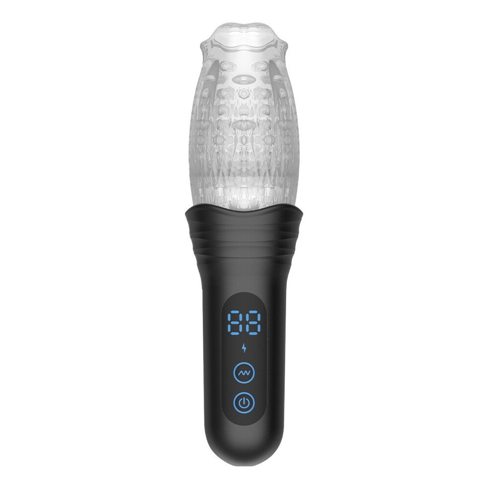 rimba orgastobator o2 masturbator, a textured vibrating sex toy for solo male pleasure.