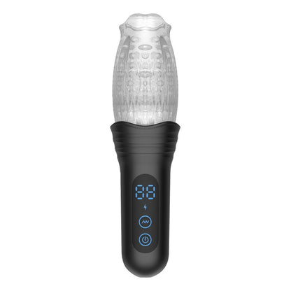 rimba orgastobator o2 masturbator, a textured vibrating sex toy for solo male pleasure.