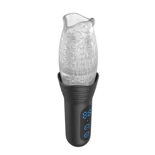 rimba orgastobator o2 masturbator, a vibrating sex toy with a textured interior.