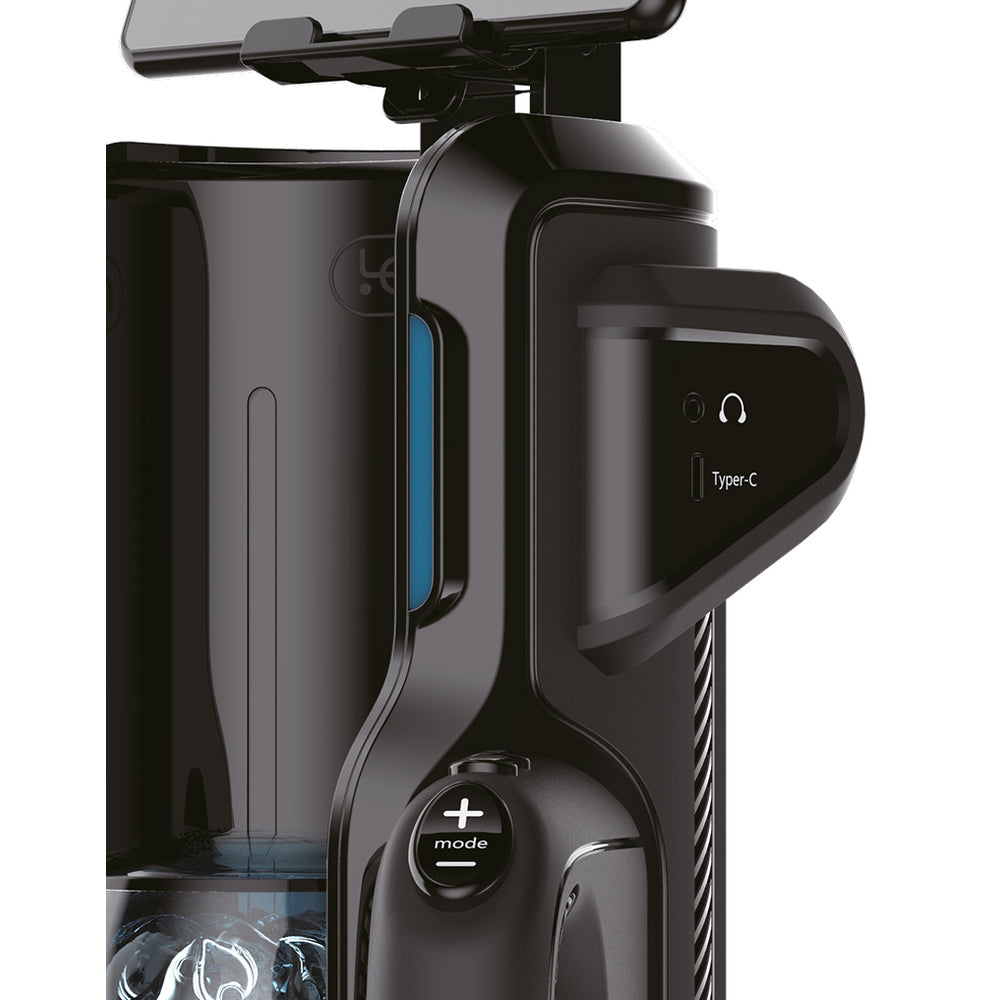 Leten super thrusting masturbator with phone mount, vibrating and ready for use.