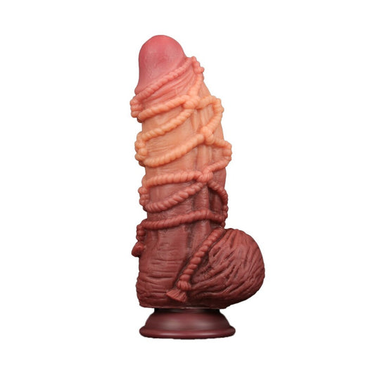 Lovetoy extreme dildo with a textured rope pattern, shaped like a penis