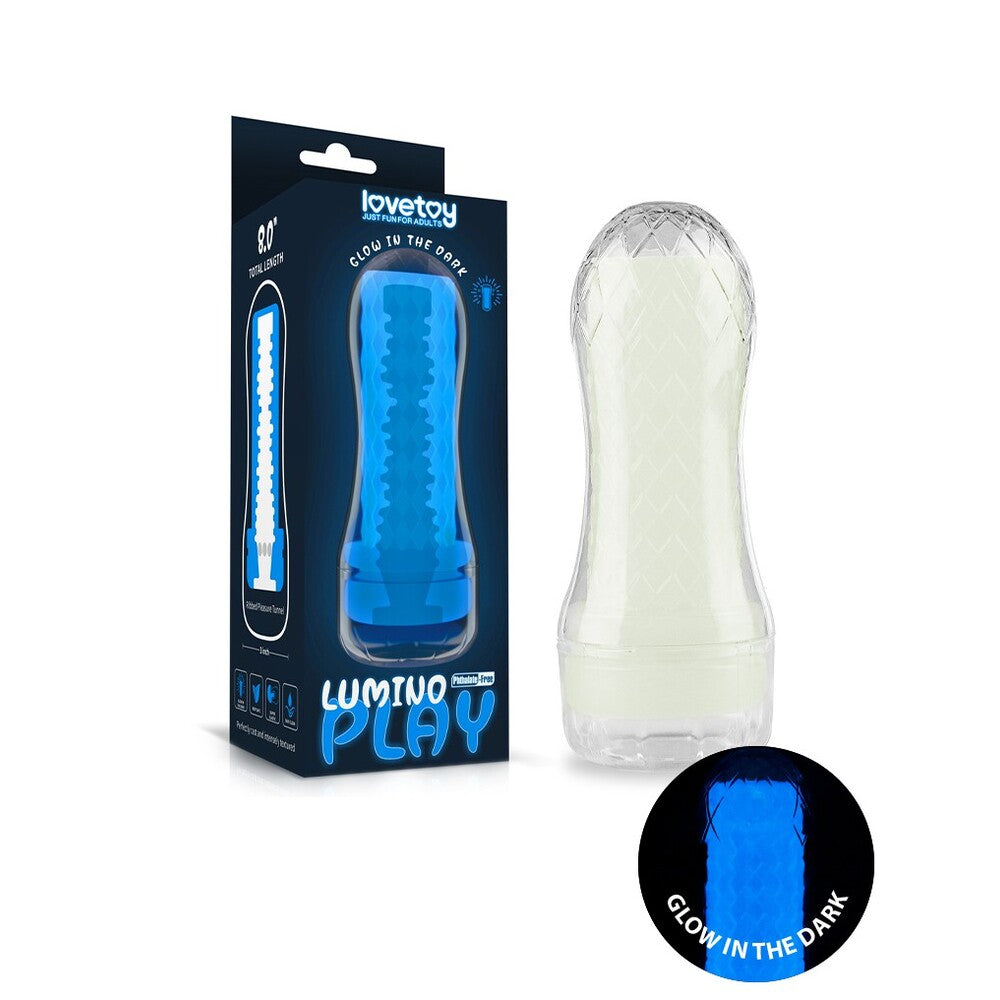Lovetoy lumino play 2 masturbator with glow-in-the-dark finish, perfect for solo fun.