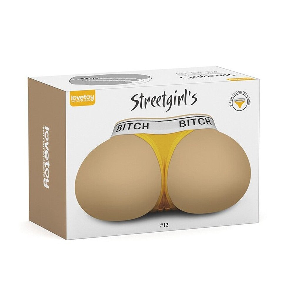 Flesh pink Lovetoy Streetgirls Number 12 masturbator, a realistic textured toy for adults.