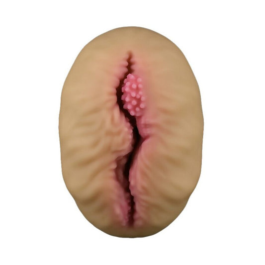 Flesh pink masturbator by lovetoy, pie number one design, realistic texture for solo play.