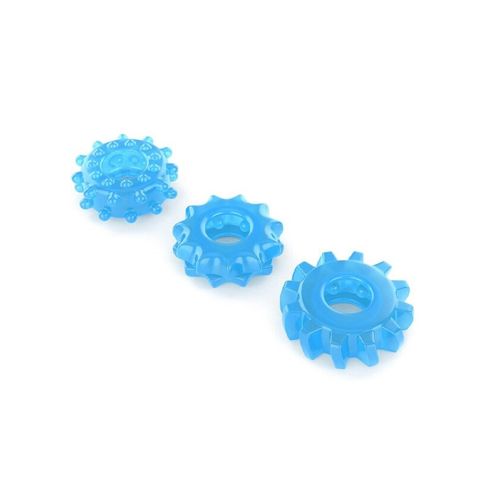 Three glow-in-the-dark cock rings for intimate play, love rings with a smooth finish.