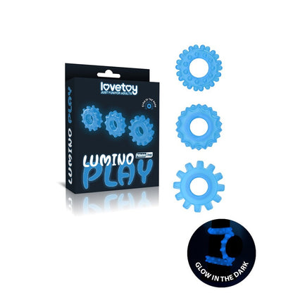 Three glow in the dark love rings for playful bedroom fun and enhanced pleasure